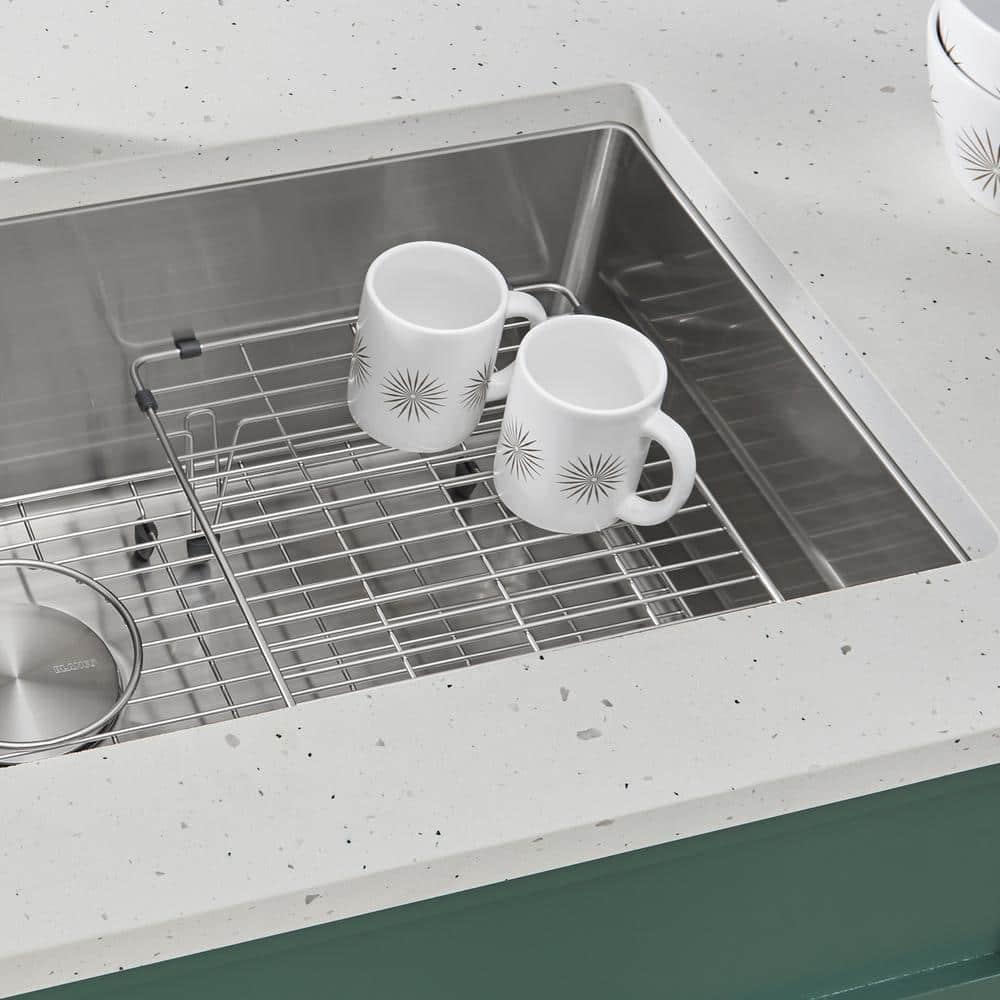 Stainless Steel Elevated Sink Grid for Quatrus Ergon, Cerana 33" and Cuvee 32" Super Single Sinks
