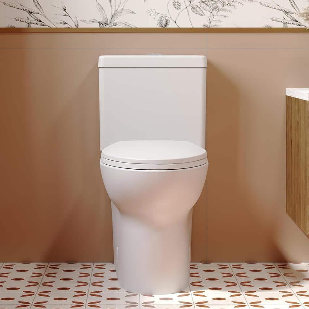 1.1/1.6 GPF Elongated Comfort Height Floor Mounted One-Piece Toilet, CUPC Certified, Watersense Cetified, Ceramic, White Color, Soft Close Seat T039WT