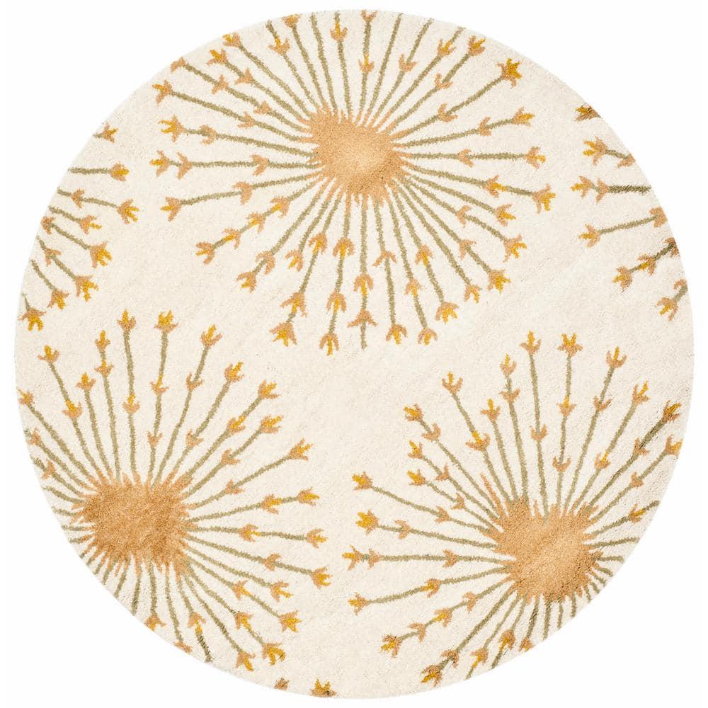 Bella BEL123 Hand Tufted Area Rug - Beige/Gold - 5' Round - Safavieh.