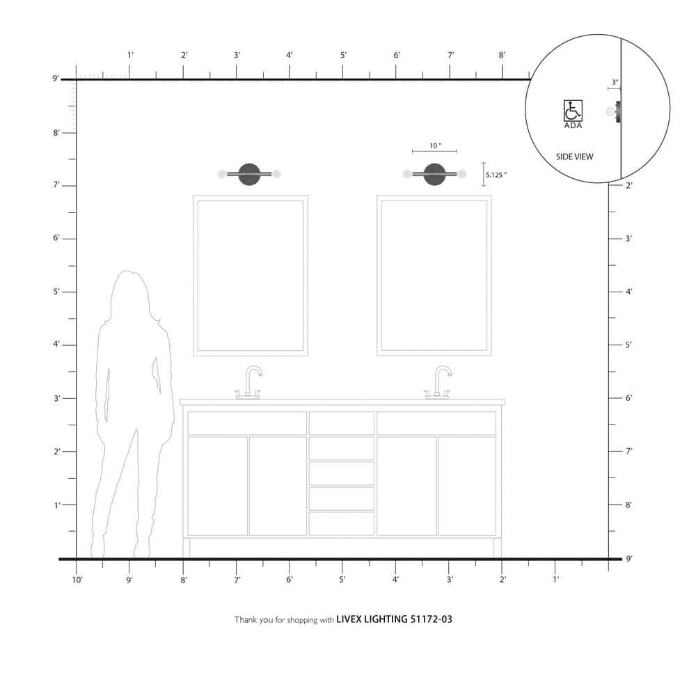 Livex Lighting Copenhagen 2 - Light Wall Light in  White