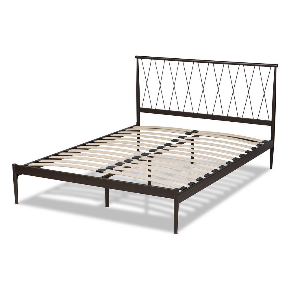 Baxton Studio Nano Black Finished Metal Queen Size Platform Bed