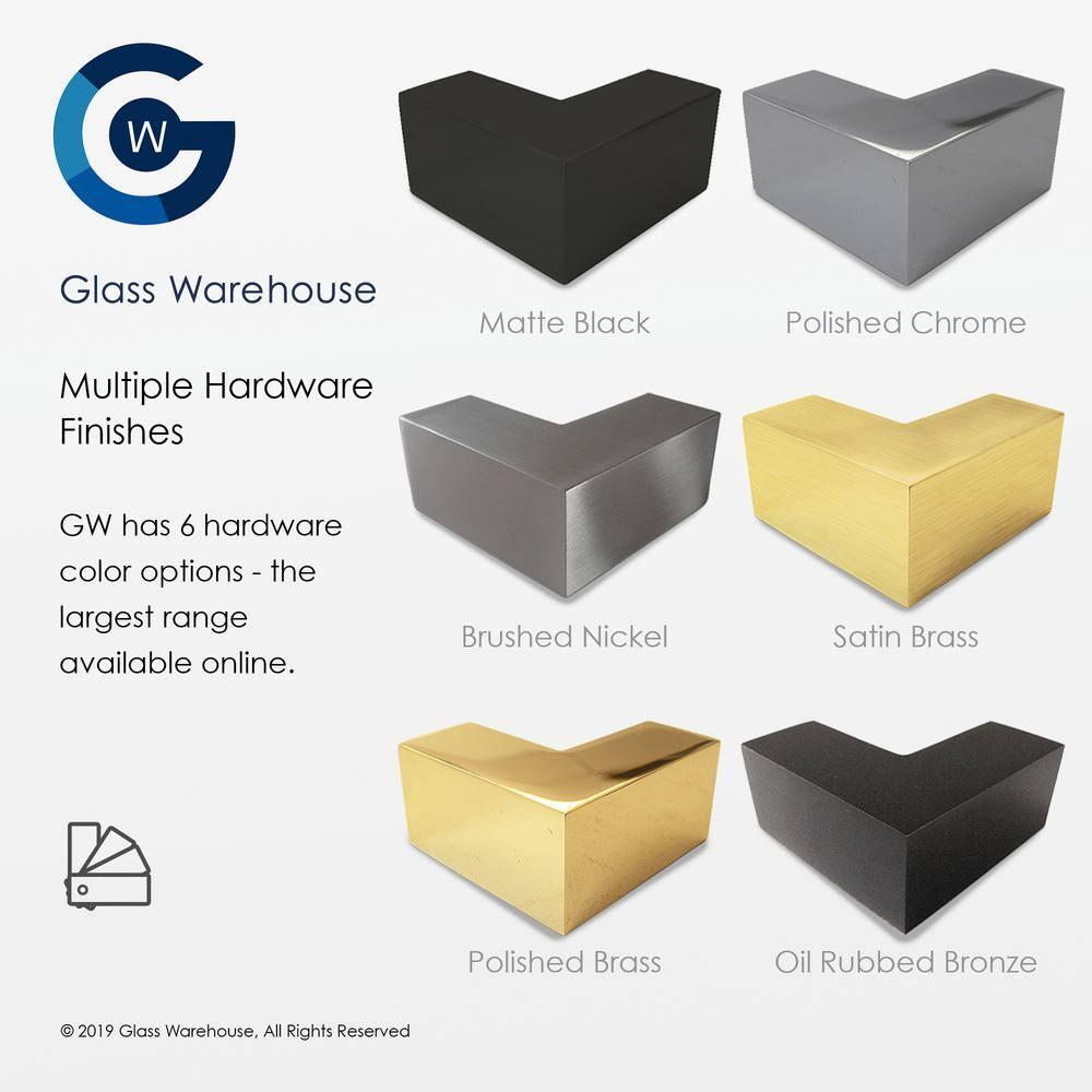 Glass Warehouse Hinged Frameless Shower Door GW-90-WH-35.5-35-MB