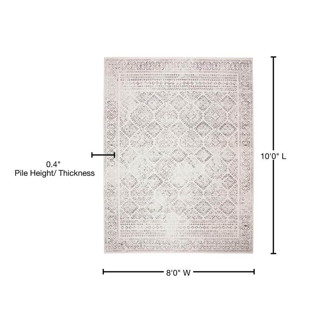Tulum TUL264 Power Loomed Indoor Area Rug - Ivory/Grey - 8'x10' - Safavieh