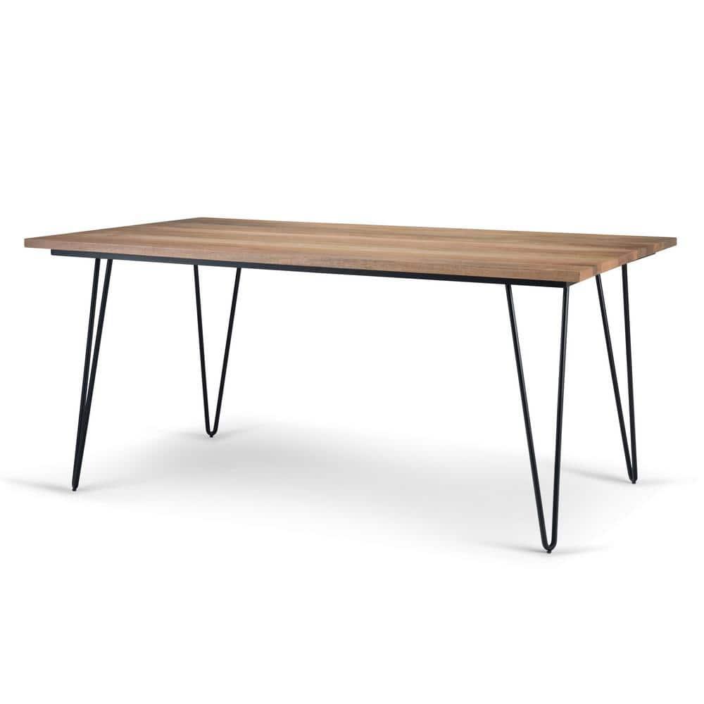 Hunter Solid Mango Wood Dining Table, Industrial Style