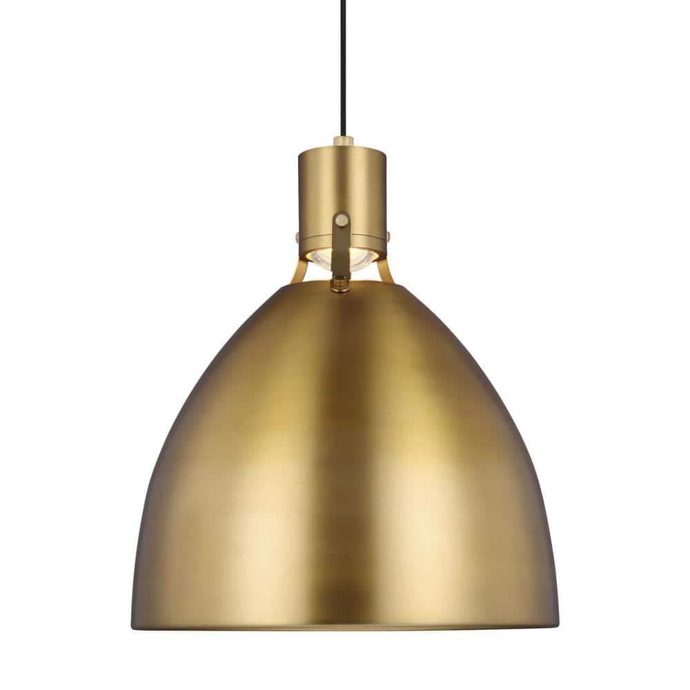 Brynne 19.75" Burnished Brass Minimalist LED Pendant Light