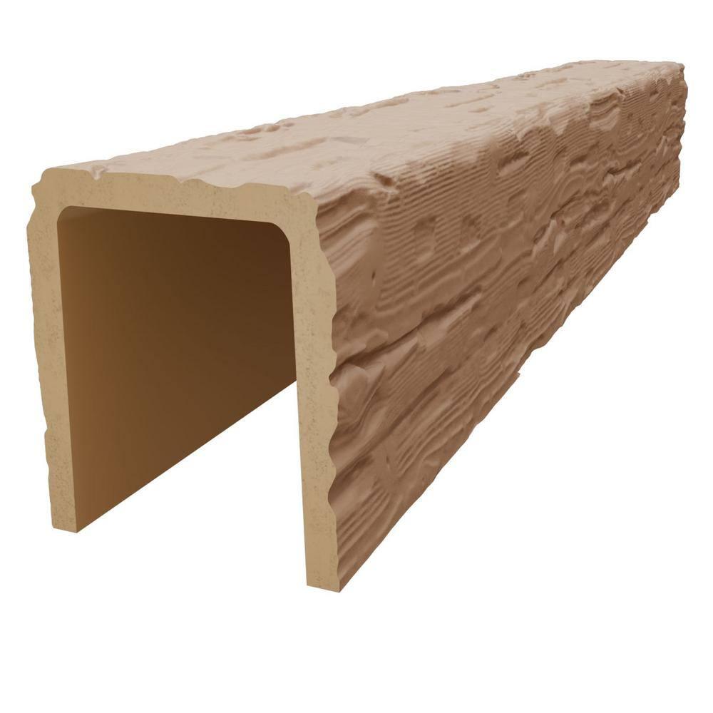 Ekena Millwork Salvaged Timber HeritageTimber Faux Wood 3-Sided Ceiling Beam (U-Beam)