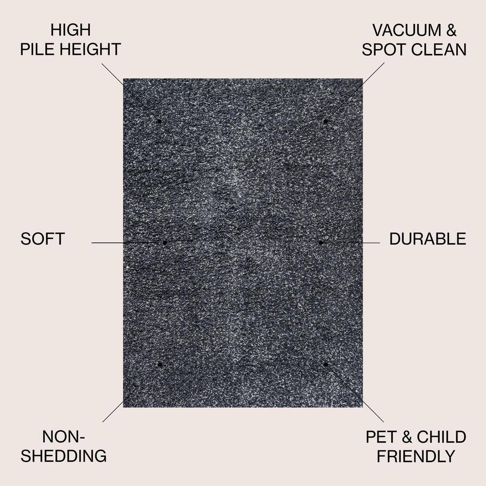 4'x6' Mercer Shag Plush Area Rug, Denim - JONATHAN Y