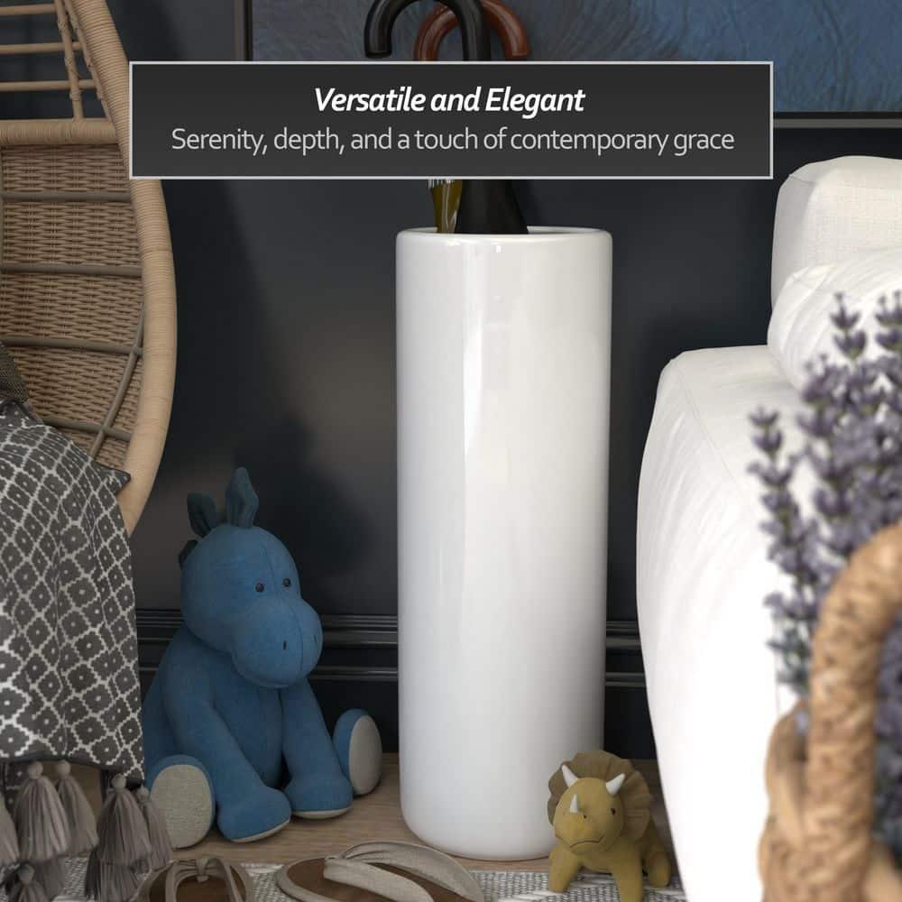 24" White Porcelain Umbrella Stand