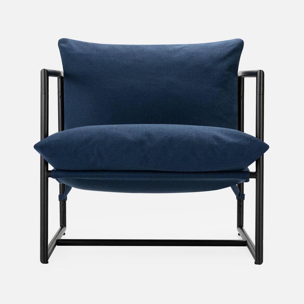 Zinus Aidan Metal Framed Sling Indoor Accent Chair, Navy