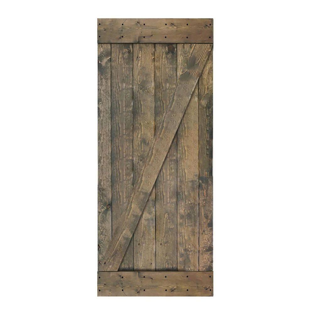 IsLife 36'' x 84'' Solid Wood Paneled Painted without Installation Hardware Kit Barn Door