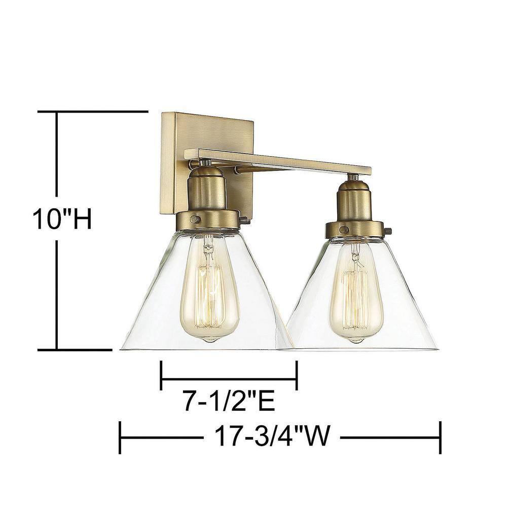 Savoy House Drake 2 - Light Vanity in  Warm Brass