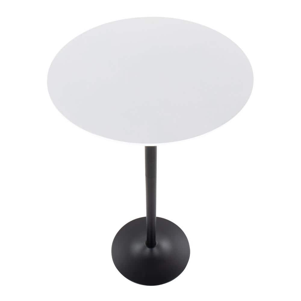 LumiSource Black Metal, White MDF Pebble 3-Height Table