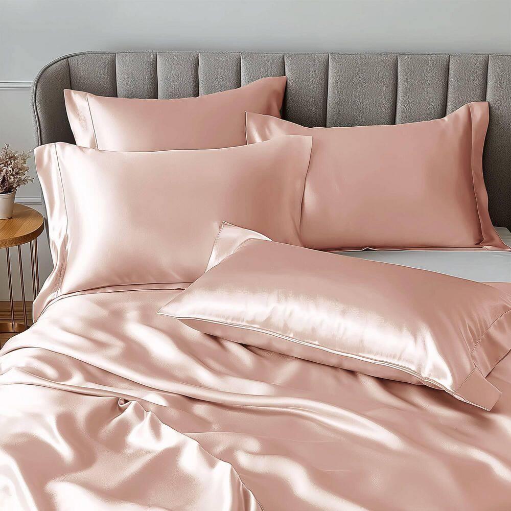 California King Satin Luxury 6pc Sheet Set Blush