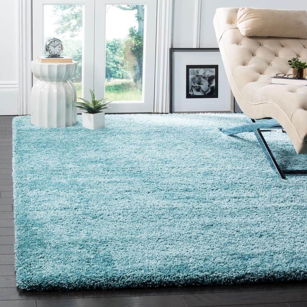 Shag SG180 Power Loomed Area Rug - Aqua Blue - 8'x10' - Safavieh.