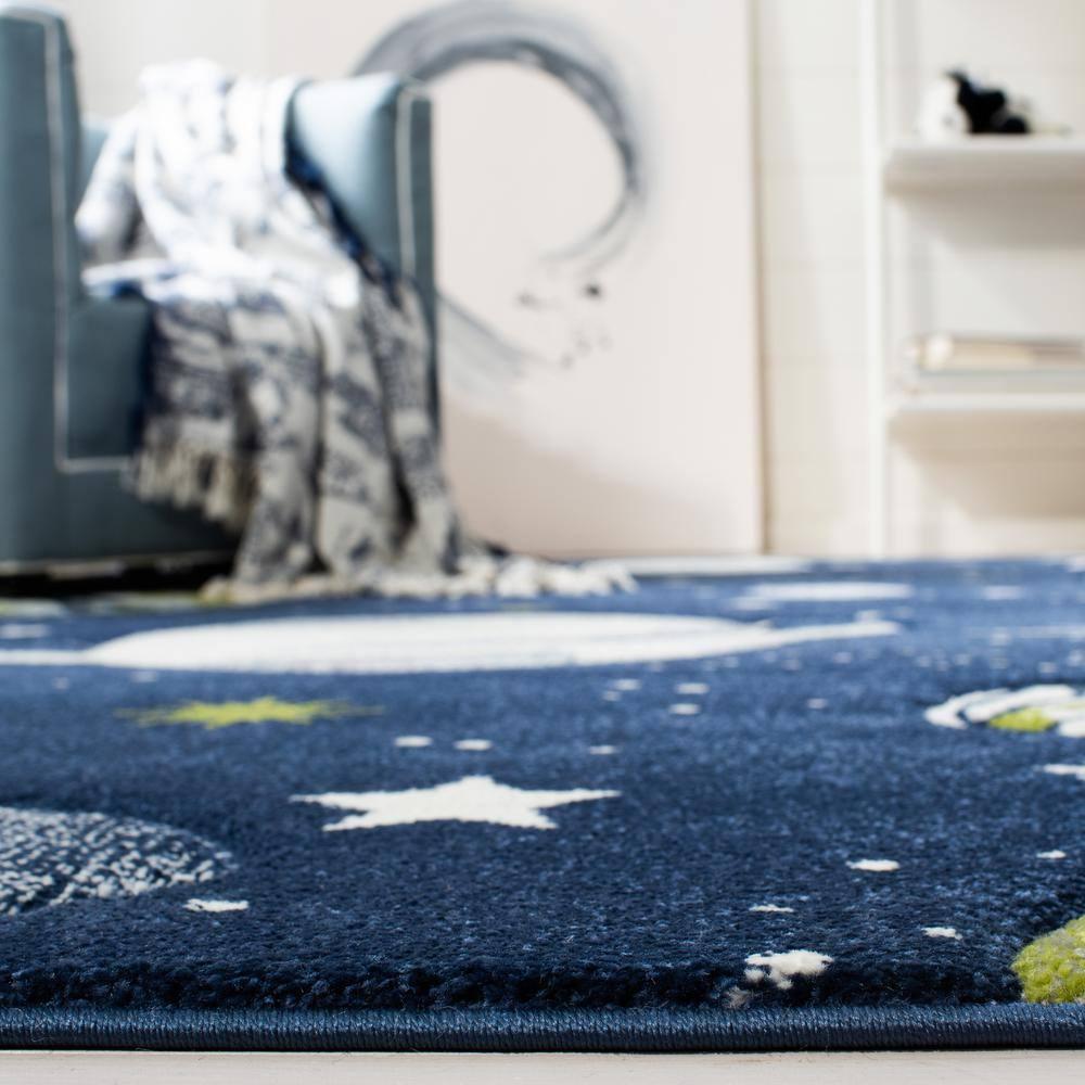 Carousel Kids  CRK103 Loomed Indoor Accent Rug - Navy/Ivory - 3'3"x5'3" - Safavieh