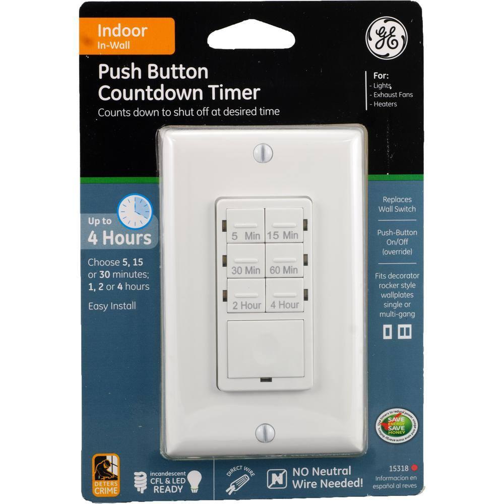 GE In-Wall 4-Hour Digital Countdown Timer