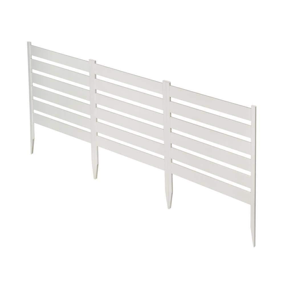 Zippity Outdoor Products 26in H x 24in W (3 Panels) No Dig Zippity Maui Fence Kit, Charcoal Color WoodTek Vinyl Fence Panel, Temporary Outdoor Border for Garden, Easy Install DIY Fence for Backyard, Patio, & Deck, ZP19066