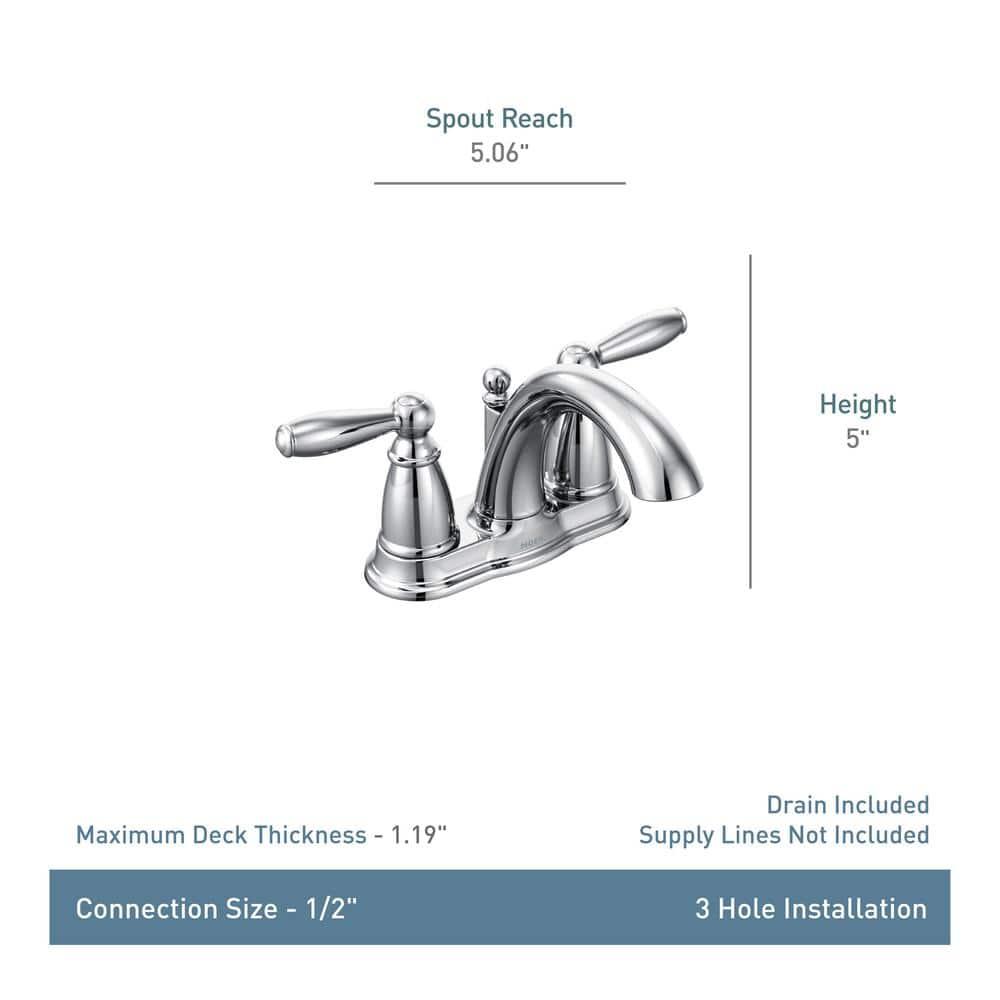 Moen Brantford Centerset Bathroom Faucet with Drain Assembly