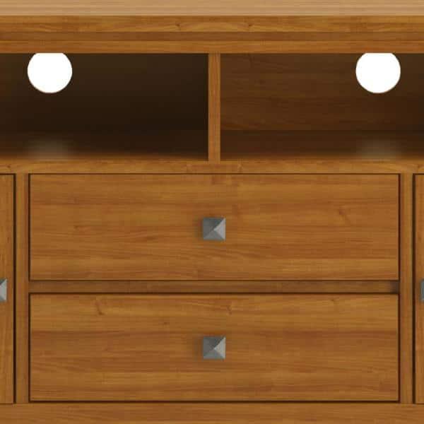Simpli Home Cosmopolitan SOLID WOOD 72 inch Wide TV Media Stand For TVs up to 80 inches