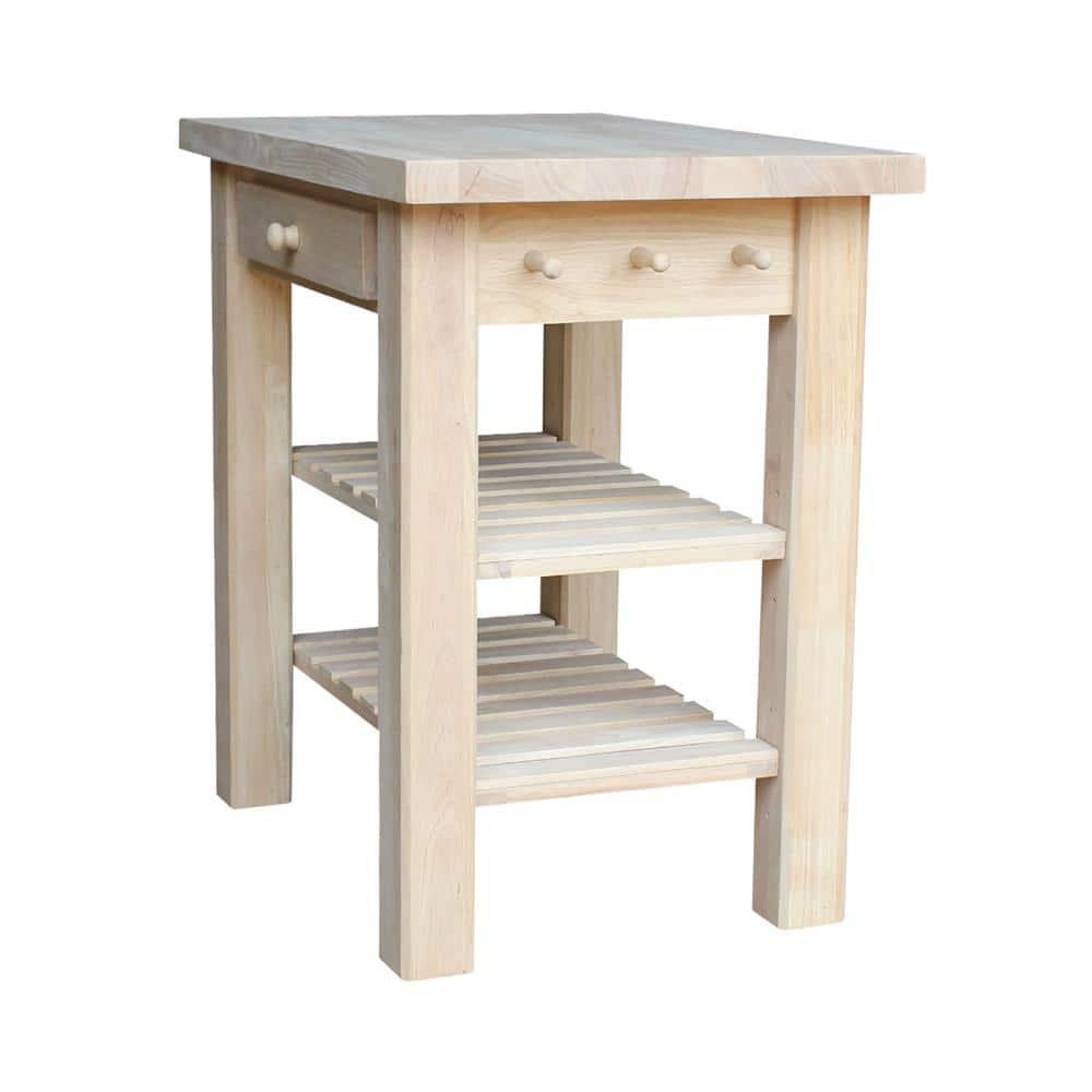 International Concepts Unfinished Butcher Block Kitchen Island