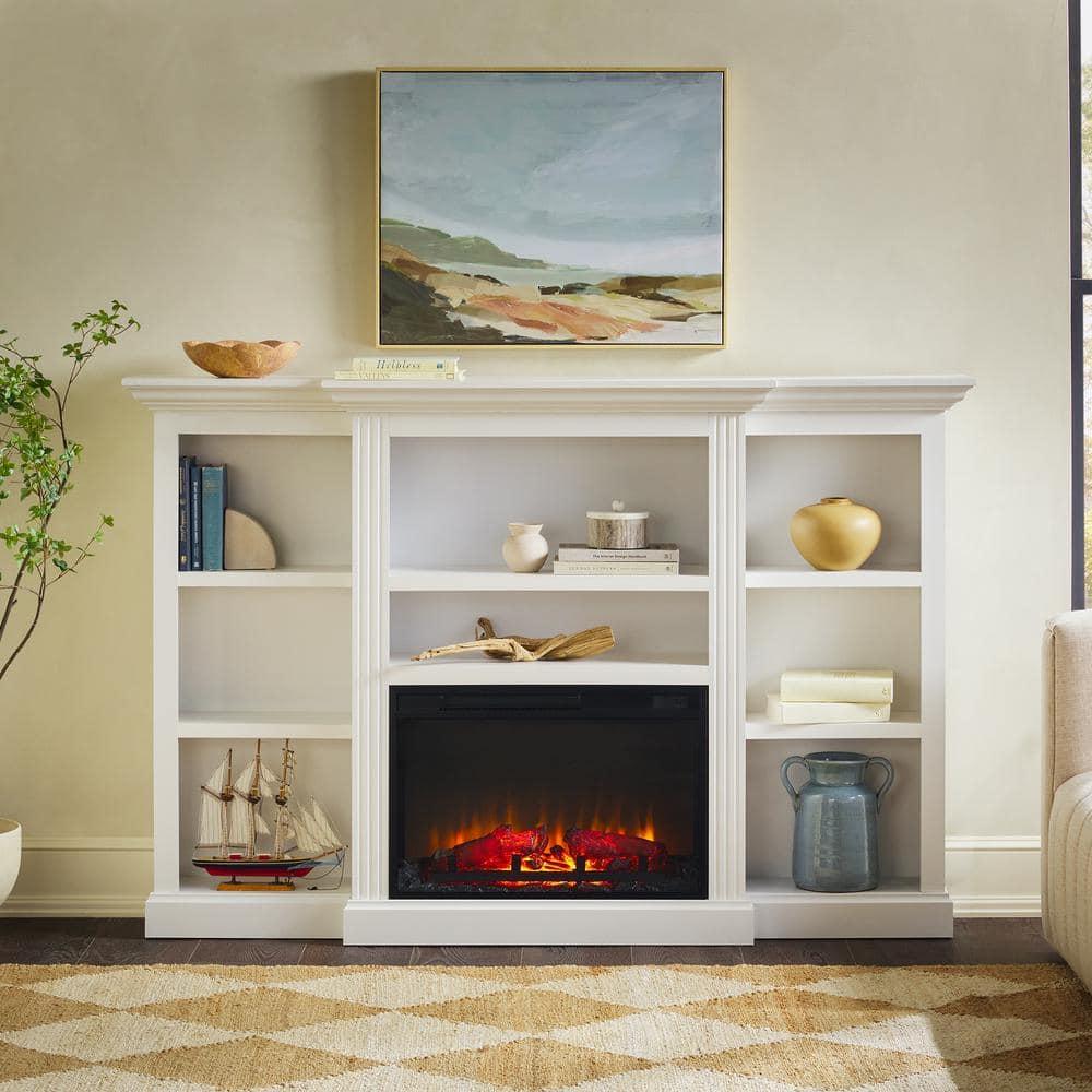 Red Barrel Studio® Traditional 70” Mantel Fireplace with Open Shelving