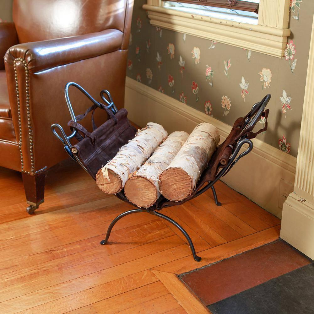 Williston Forge Gaul Wrought Iron Log Carrier and Stand