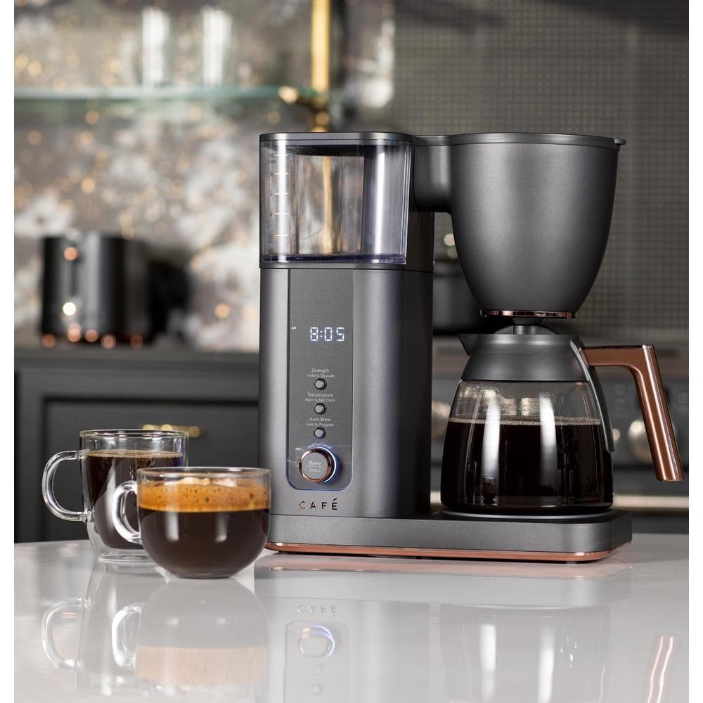 Café ™ Matte Black 10-Cup Drip Coffee Maker with Glass Carafe