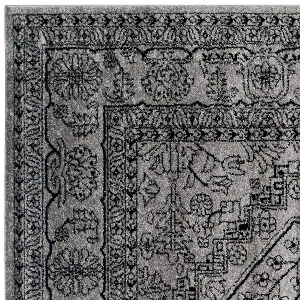 Adirondack ADR108 Power Loomed Area Rug - Silver/Black - 10'x10' - Safavieh.