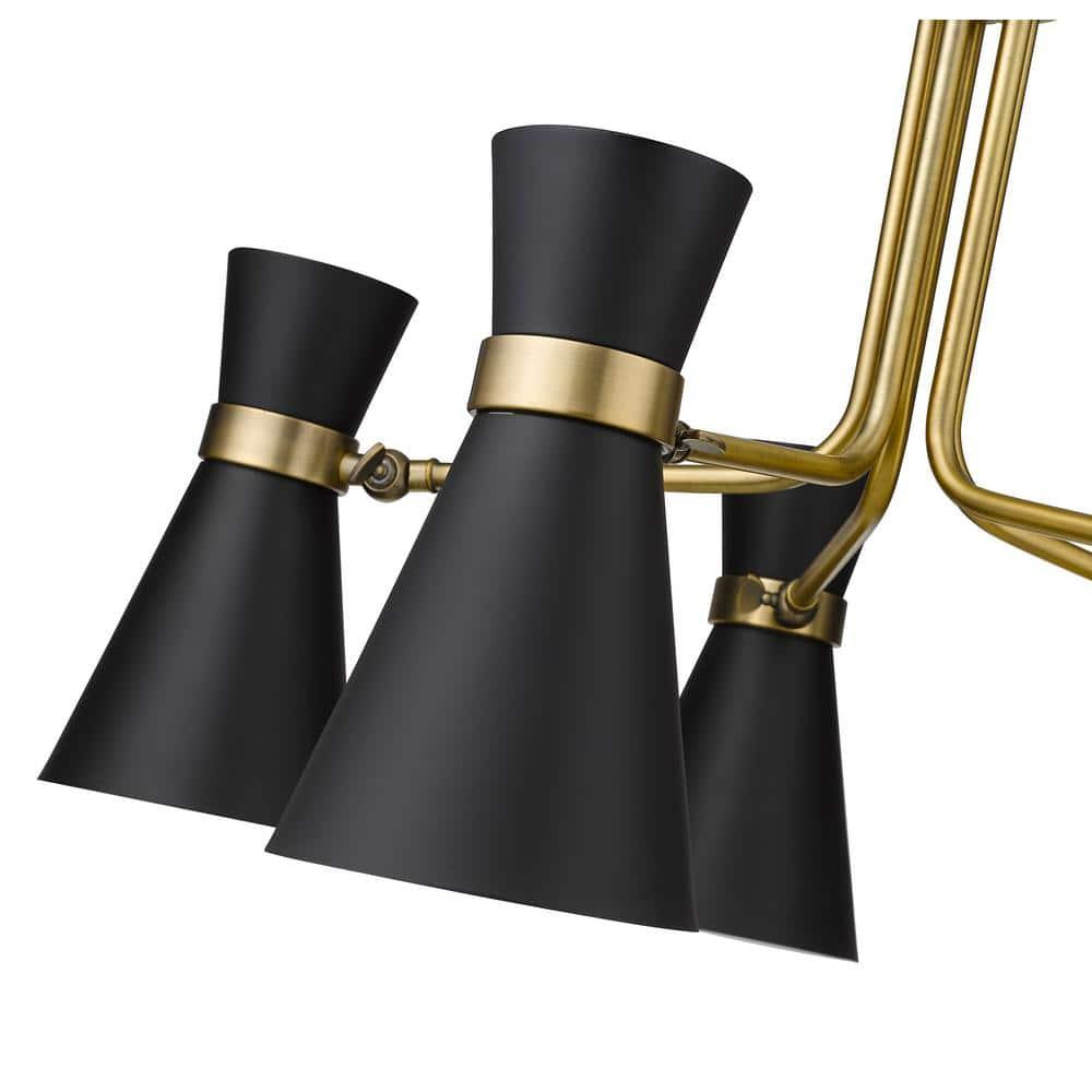 Z-Lite Soriano 5 - Light Chandelier in  Matte Black/Heritage Brass