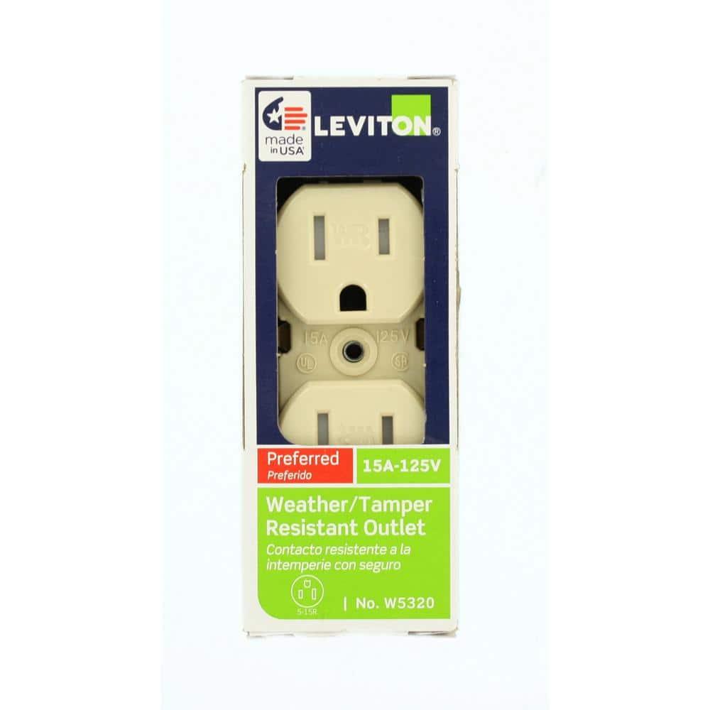 Leviton W5320-T0I W5320-T0I 15 Amps 125 V Duplex Ivory Outlet 5-15R