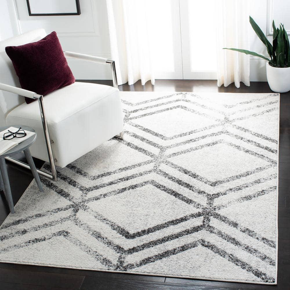 Adirondack ADR253 Machine Made Indoor Area Rug - Ivory/Grey - 5'-1"x7'-6" - Safavieh