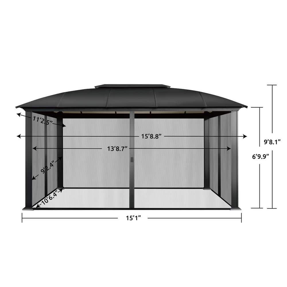 Paragon-Outdoor Siena Dome Roof Aluminum Patio Gazebo