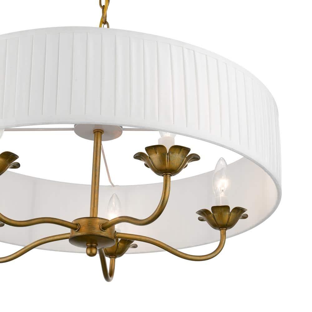 Livex Lighting Edinburgh 5 - Light Pendant in  Antique Gold Leaf