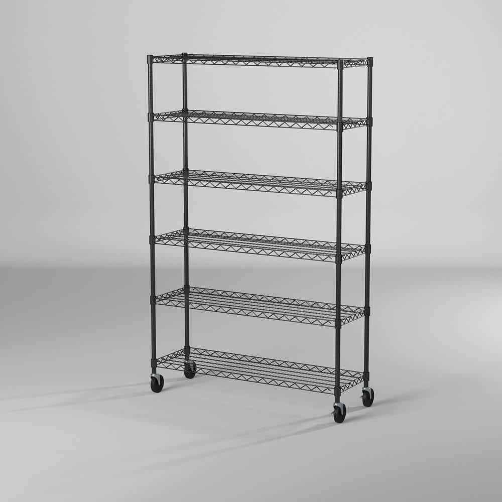 Trinity TRINITY EcoStorage 6-Tier NSF Steel Wire Shelving Unit w/ Wheels (48 in. W x 18 in. D)