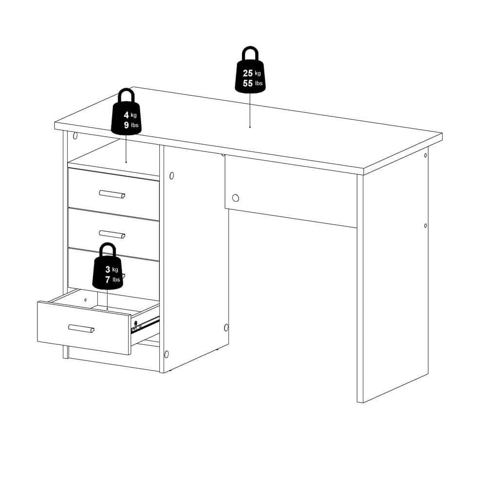 Tvilum, Warner Desk with 4 Drawers, Light Woodgrain