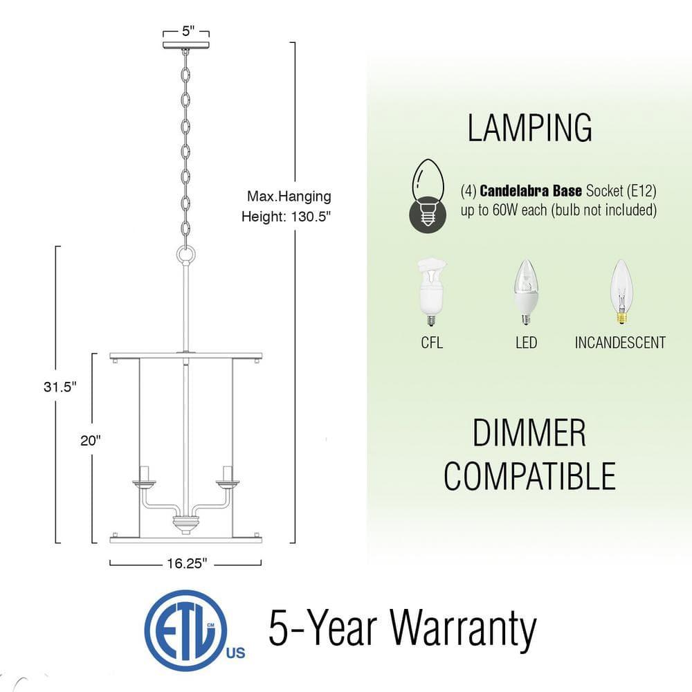 Kira Home Samson 32 " Farmhouse Lantern Cage Pendant Light, Open Frame Design, Adjustable Foyer Chandelier, Black