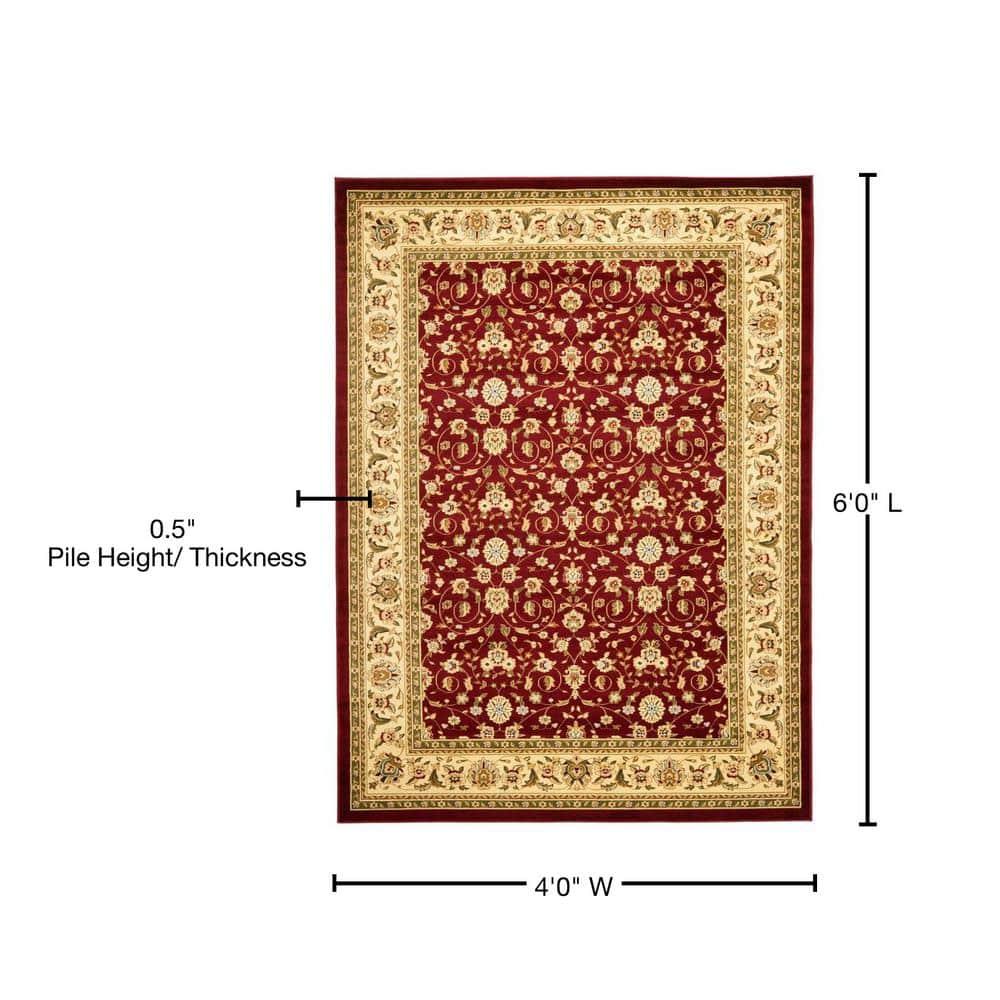 Lyndhurst LNH312 Power Loomed Area Rug - Red/Ivory - 4'x6' - Safavieh.