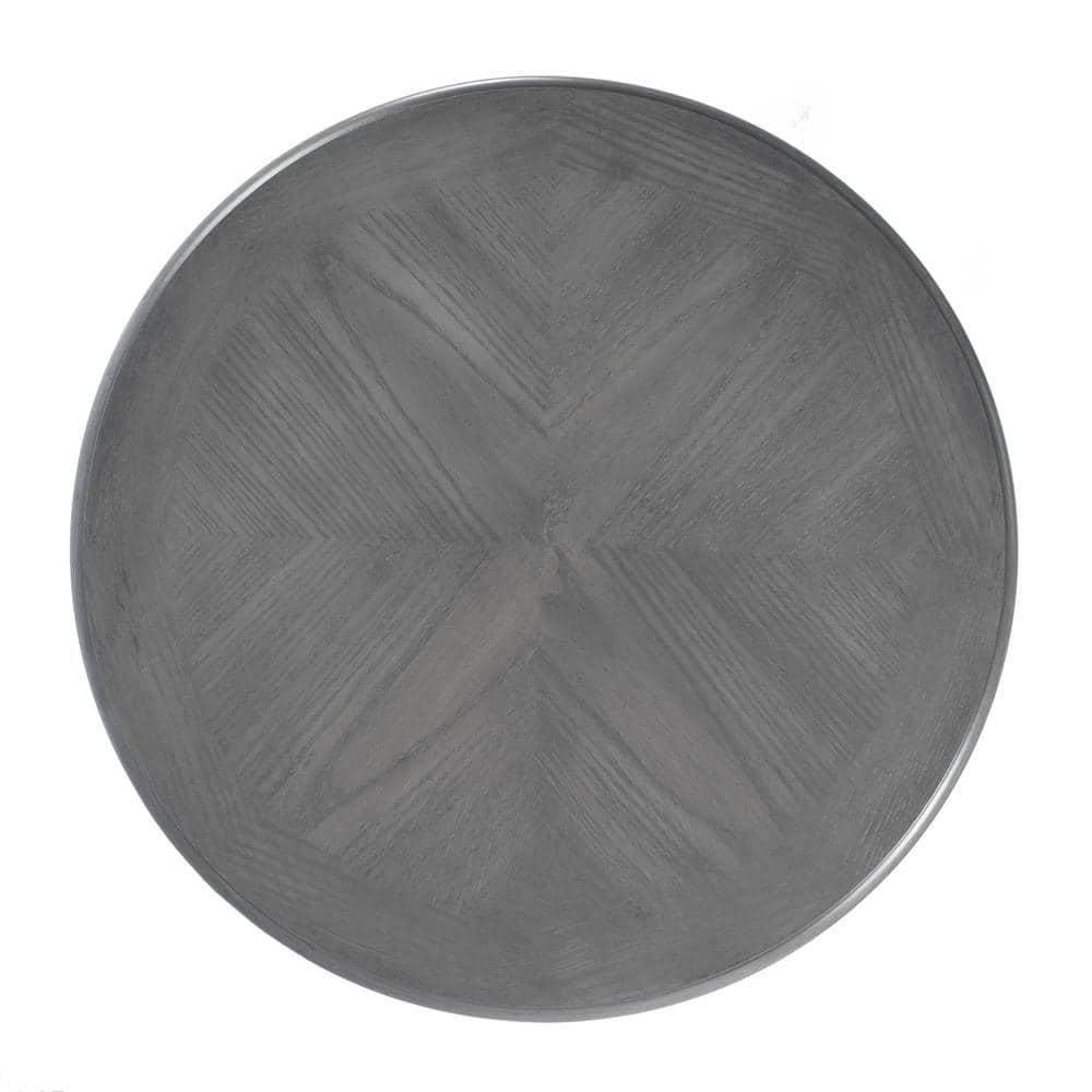 Butler Hellinger Round Gray Wood Lamp Table