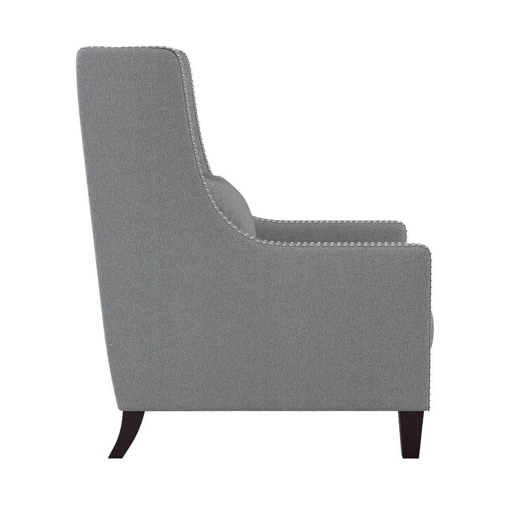 Lexicon Keller Upholstered Wingback Chair in Light Gray