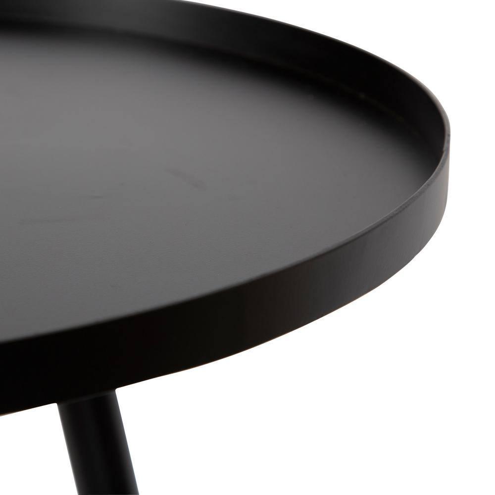 Kate and Laurel Duvall Round Metal Side Table, 20x20x20.5, Black