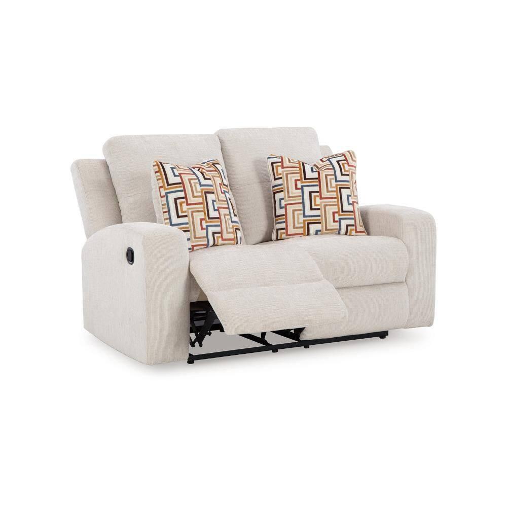 Benjara Genna Manual Recliner Loveseat, Polyester, 2 Pillow 64 Inch