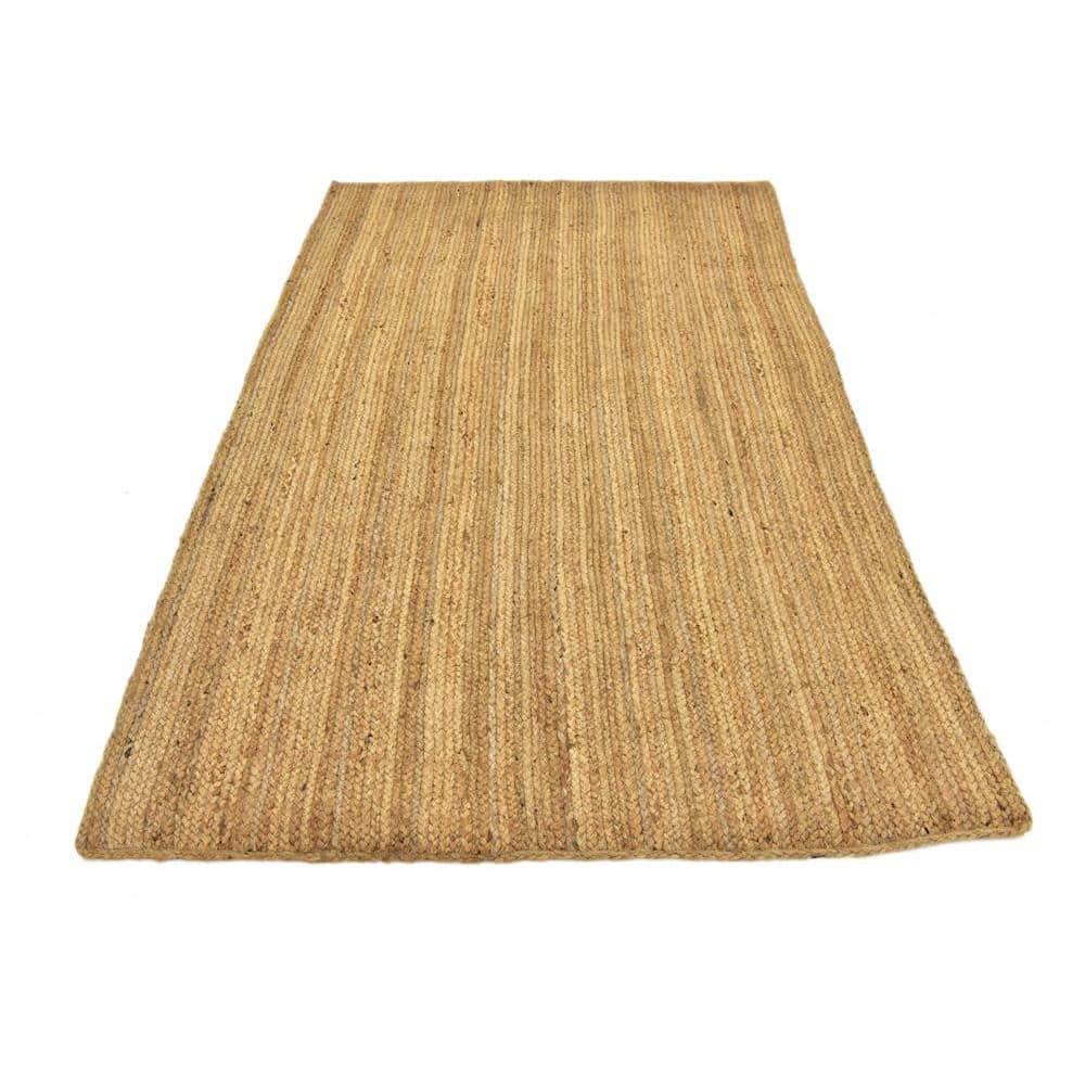 Unique Loom Braided Jute Collection Area Rug - Dhaka (5' 1" x 8' Rectangle Natural)