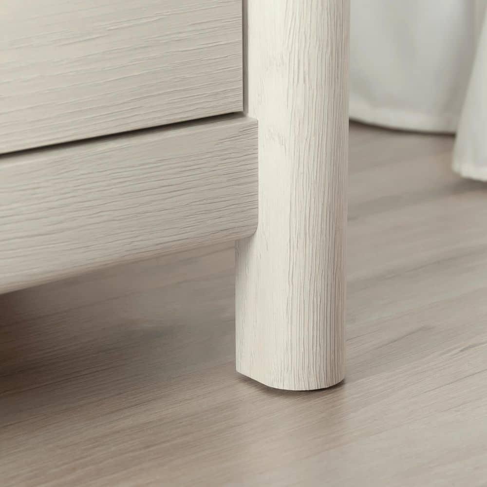 Dover Edge 1 Drawer Nightstand with Shelf Glacier Oak - Sauder: Mid-Century Modern Bedside Table, Laminated Surface, Metal Hardware