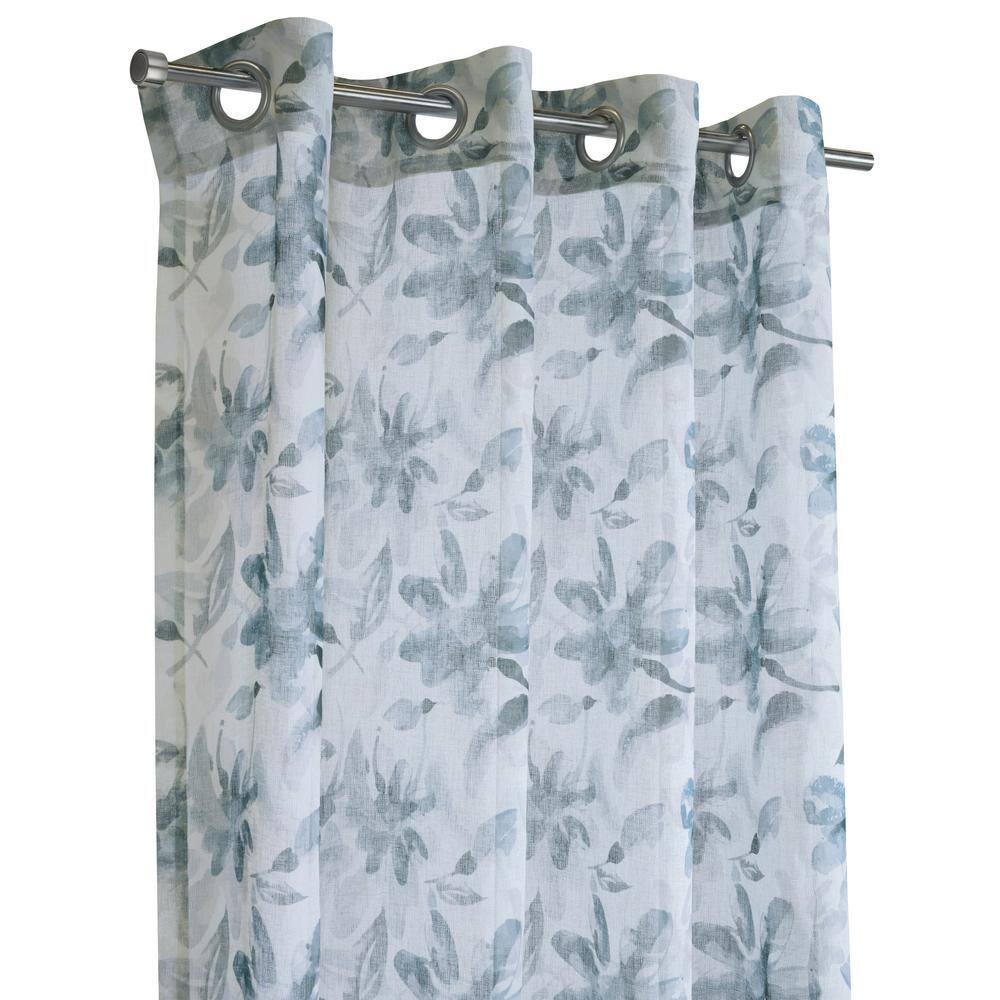 Habitat Florence Sheer Grommet Subtle Watercolor Floral Design Curtain Panel for Livingroom Bedroom 52" x 95" Multicolor