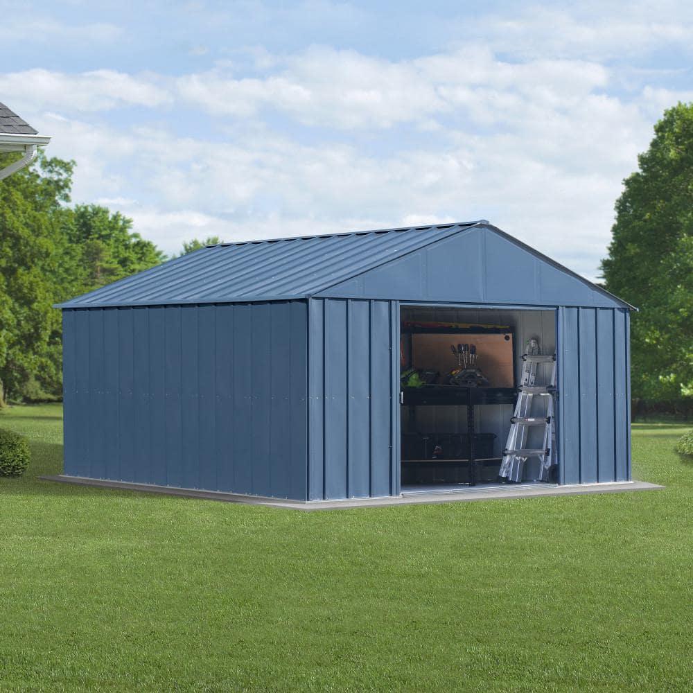 12 ft. W x 12 ft. D Galvanized Steel Storage Shed