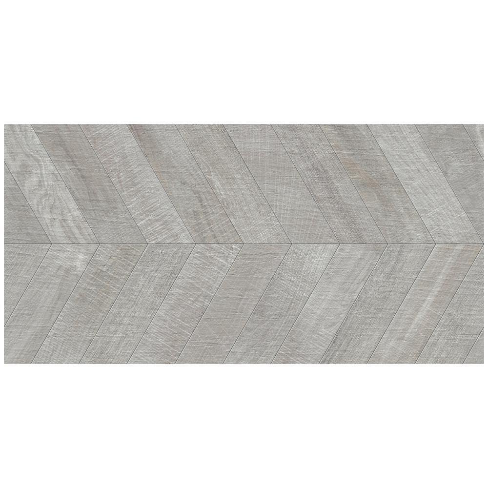 Chevron 24 in. x 48 in. Matte Porcelain Floor and Wall Tile (15.49 Sq. Ft. / Case)