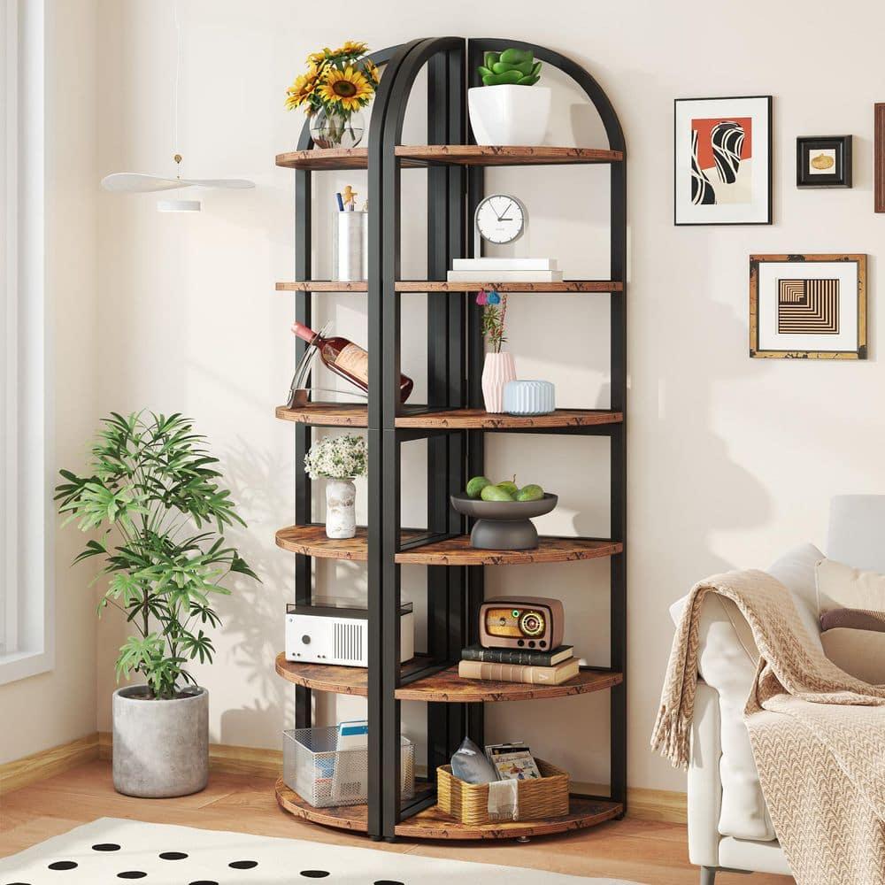 Hommoo 6-Tier Corner Shelf, 71 inch Tall Corner Bookshelf for Small Space