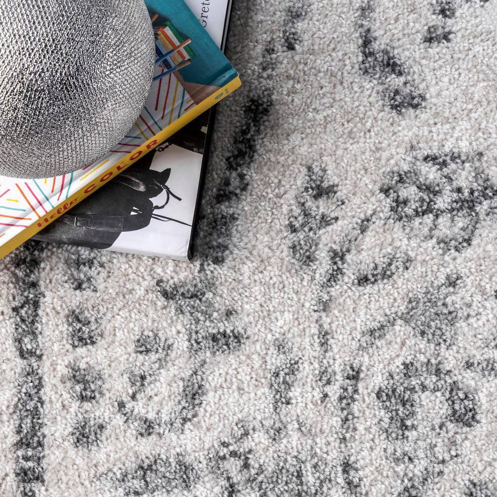 Nuloom Arlena Medallion 2x12 Runner Indoor Area Rug for Living Room Bedroom Dining Room Entryway Hallway Kitchen, Grey/Ivory