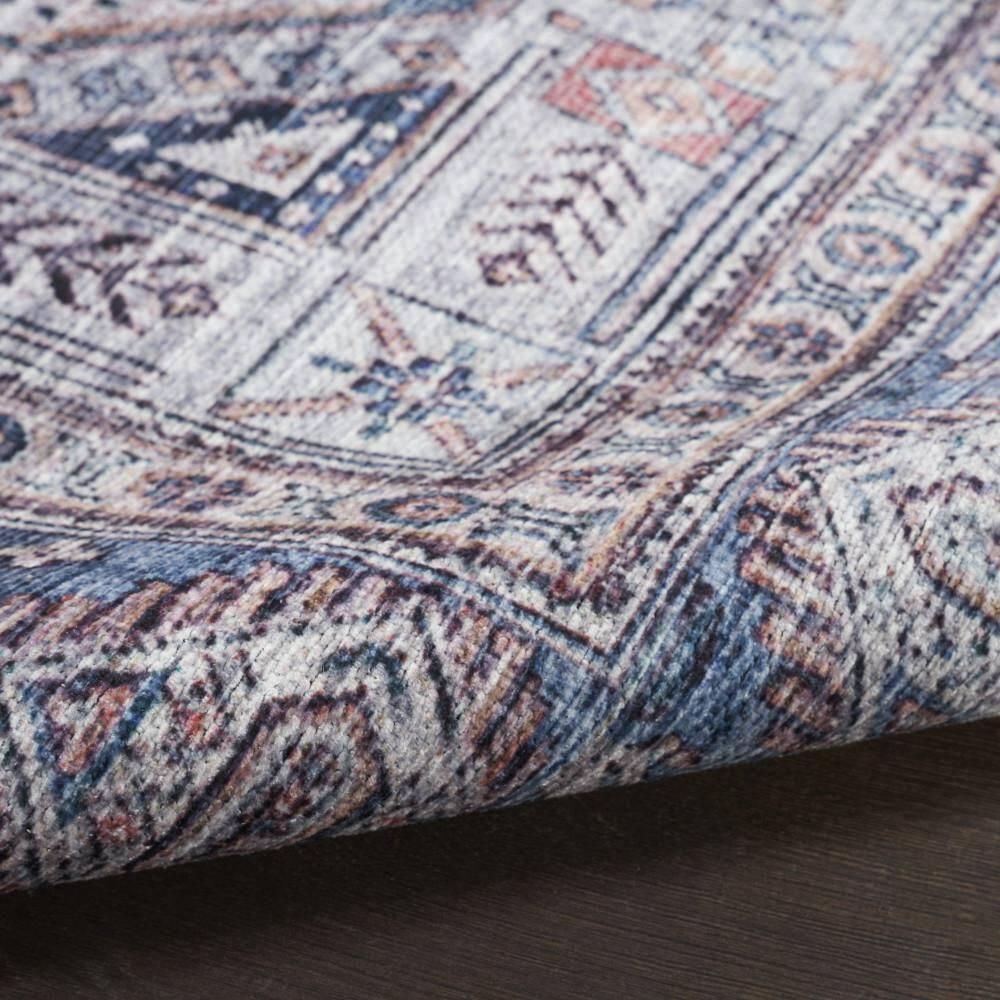 Nourison Washable Brilliance 5'3" x 7'3" Blue/Multi Vintage Indoor Rug