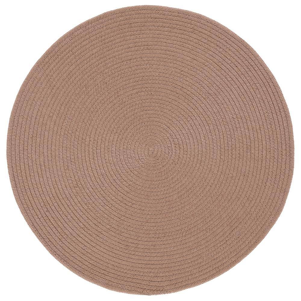 Braided BRD402 Hand Woven Area Rug - Brown - 3' round - Safavieh.